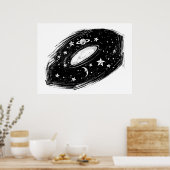 太陽のシステム天空キッズアートスケッチ ポスター (キッチン)