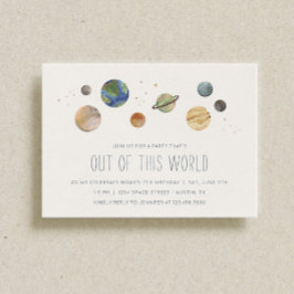 太陽のシステム水色パーティの招待状 招待状