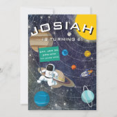太陽のシステム、宇宙飛行士の誕生日パーティーへの招待 招待状 (正面)