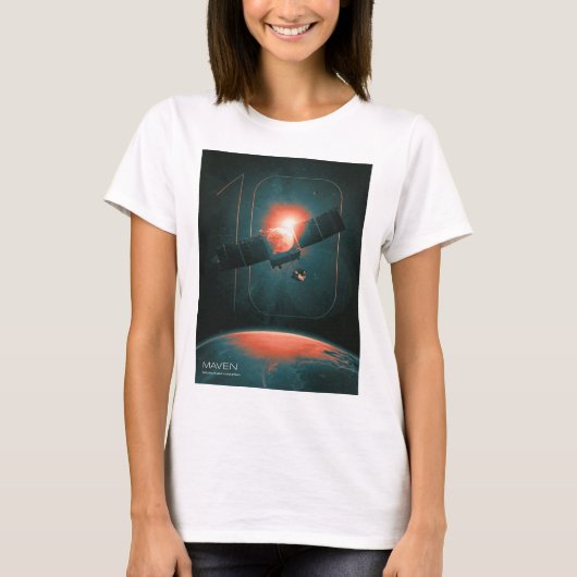 太陽のシステム、10年のMaven火星Satelite Tシャツ (正面)