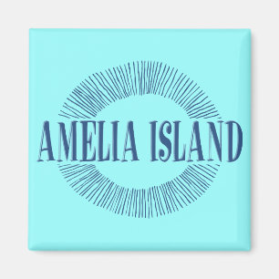 太陽のデザインの青のAmelia Island マグネット