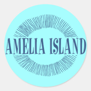 太陽のデザインの青のAmelia Island ラウンドシール