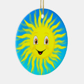 太陽のハッピー フェース セラミックオーナメント (右)