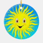 太陽のハッピー フェース セラミックオーナメント (裏面)