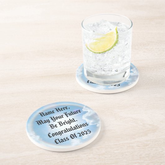 太陽のハロー卒業式サンドストーンコースター コースター (側面)