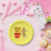 太陽のパンのおもしろいなホットドッグ ペーパープレート (パーティー)