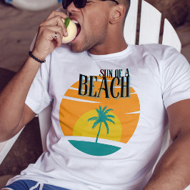 太陽のビーチおもしろいヴィンテージ夏おもしろい Tシャツ
