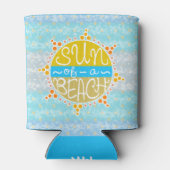 太陽のビーチかわいい夏の海航海の辺カスタム 缶クーラー (裏面)