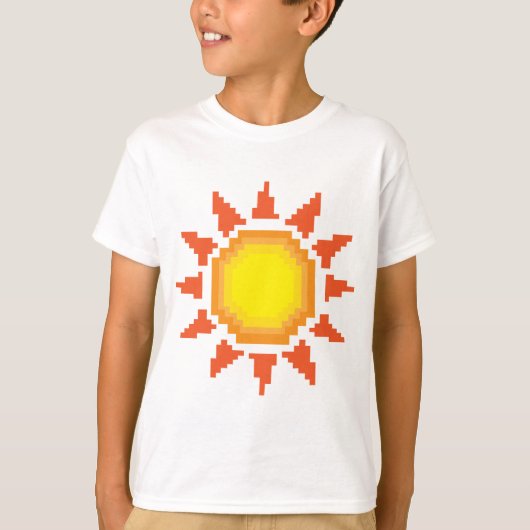 太陽のピクセルアート Tシャツ (正面)
