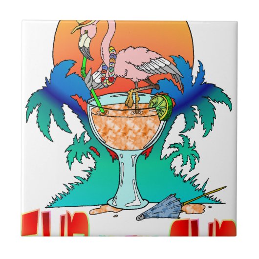 太陽のフラミンゴ タイル (正面)