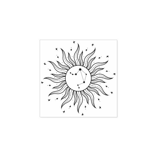 太陽のホロスコープ 天秤座 | 十二星座 占星術 ラバースタンプ (インプリント)