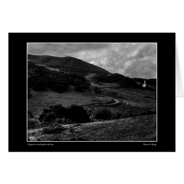 太陽のモノクロカードへの道のチャペル (正面横)