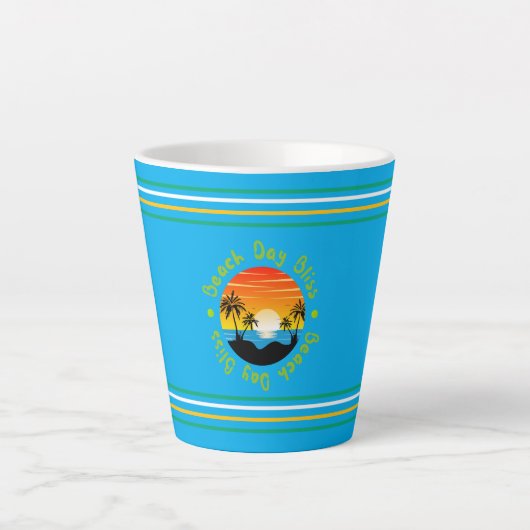 太陽の下での楽しみ ペルソナライズド サマー コーヒーマグ カフェラテマグ (正面)