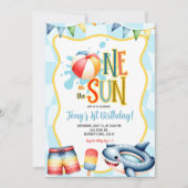 太陽の下でグルーヴィーなプールパーティー 招待状 (正面)
