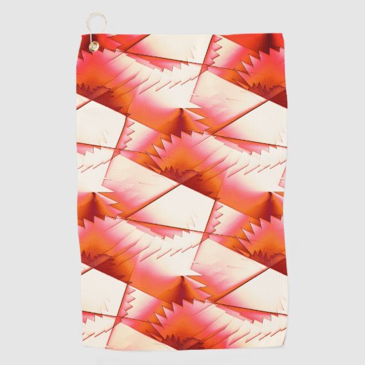 太陽の下でサンゴのジグザグまたはデジタルソーを生きる ゴルフタオル (正面)