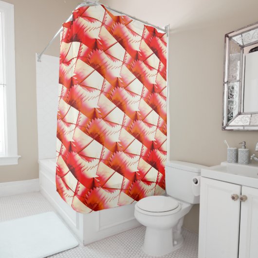 太陽の下でサンゴのジグザグまたはデジタルソーを生きる シャワーカーテン (インサイチュ)