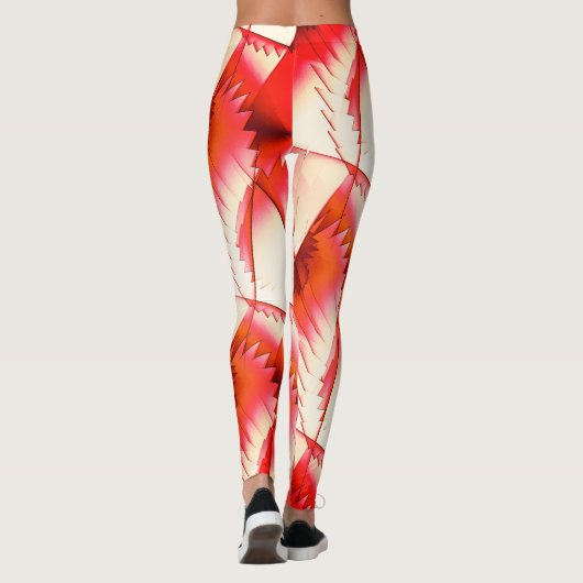 太陽の下でサンゴのジグザグまたはデジタルソーを生きる レギンス (裏面)