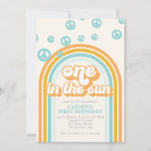 太陽の下でレトロボーイ ファーストバースデー招待状 招待状 (正面)