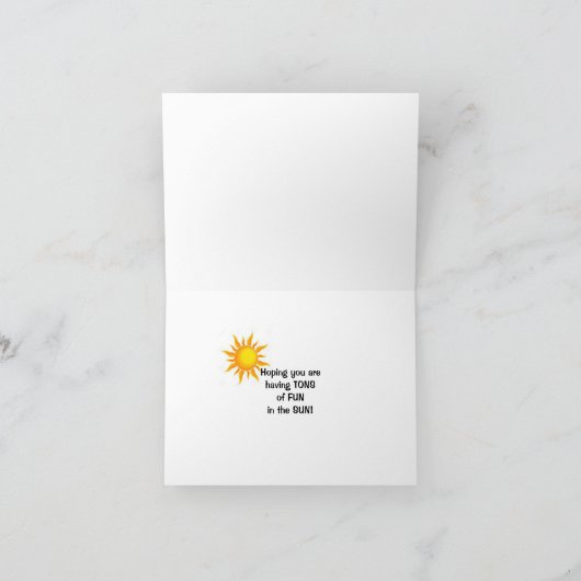 太陽の下で多くのおもしろいを願う カード (内部)