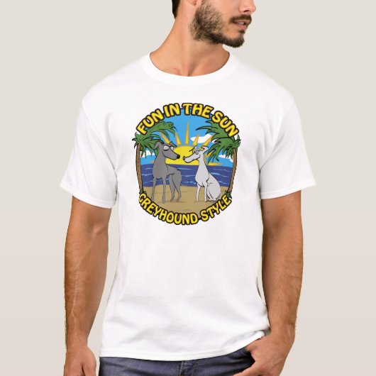 太陽の下で楽しむグレイハウンドスタイル Tシャツ (正面)