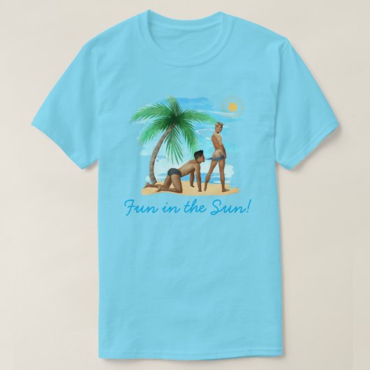 太陽の下で楽しもう（ゲイ向け）Tシャツ Tシャツ (デザイン正面)
