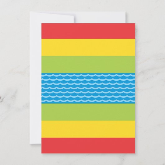 太陽の下で楽しもう！ プールパーティー誕生日ブラックボード サンキューカード (裏面)