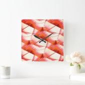 太陽の下で生きているサンゴの鋸またはジグザグ スクエア壁時計 (ホーム)