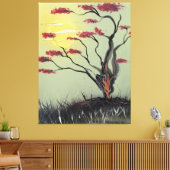 太陽の下で苗木 キャンバスプリント (インサイチュ (リビング))