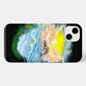 太陽の下で遊ぶイルカ iPhoneケース (裏面横)