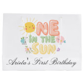 太陽の下で１歳の誕生日 ラージペーパーバッグ (裏面)