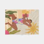 太陽の下で フリースブランケット (正面(横))