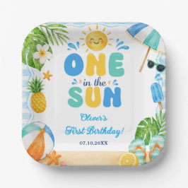 太陽の下で 初プールパーティー 夏の誕生日 ペーパープレート