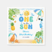 太陽の下で 初プールパーティー 夏 誕生日 スタンダードカクテルナプキン (正面)