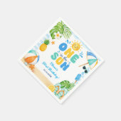 太陽の下で 初プールパーティー 夏 誕生日 スタンダードカクテルナプキン (角)