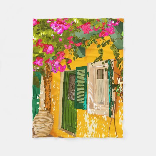 太陽の下に住む フリースブランケット (正面)