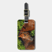 太陽の下に美しい栗の馬が2頭 ラゲッジタグ (正面縦)