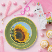 太陽の下のひまわりパーソナライズされたパーティー ペーパープレート (パーティー)