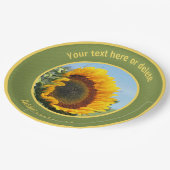 太陽の下のひまわりパーソナライズされたパーティー ペーパープレート (アングル)