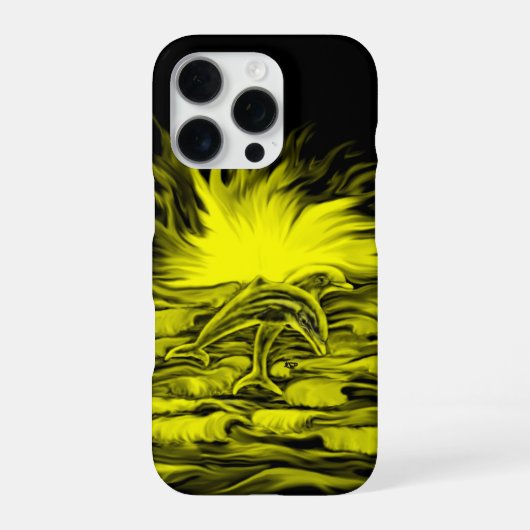 太陽の下のイルカのつがい iPhoneケース (裏面)