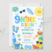 太陽の下のナイン ビーチ誕生日パーティー 招待状 (正面)