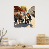 太陽の下のパリのテーブルプリント ポスター (キッチン)