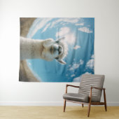 太陽の下の好奇心アルパカ タペストリー (インサイチュ(横))