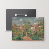 太陽の下の庭、 Camille Pissarro、1876 缶バッジ (正面/裏面)