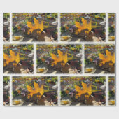 太陽の下の秋の葉 ラッピングペーパー (フラット)