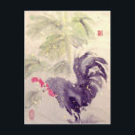 太陽の下の黒いオンドリ ポストカード<br><div class="desc">オリジナルブラシアートデザインby Ren Adams Art</div>