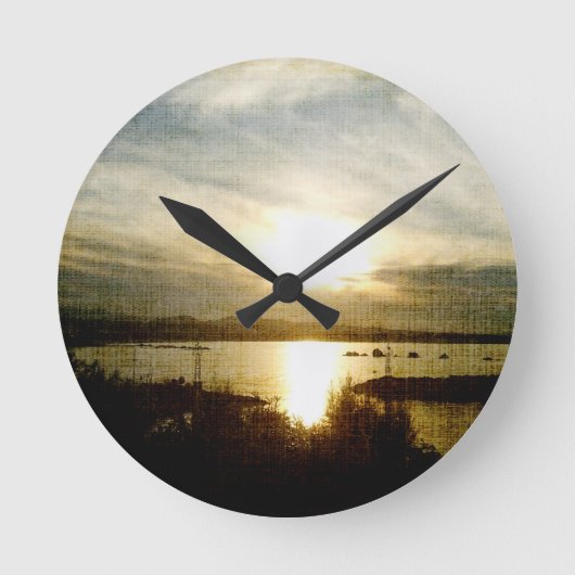 太陽の下り方で ラウンド壁時計 (正面)