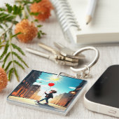 「太陽の下を散歩する子ども」 キーホルダー (正面右)