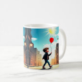 「太陽の下を散歩する子ども」 コーヒーマグカップ (正面右)