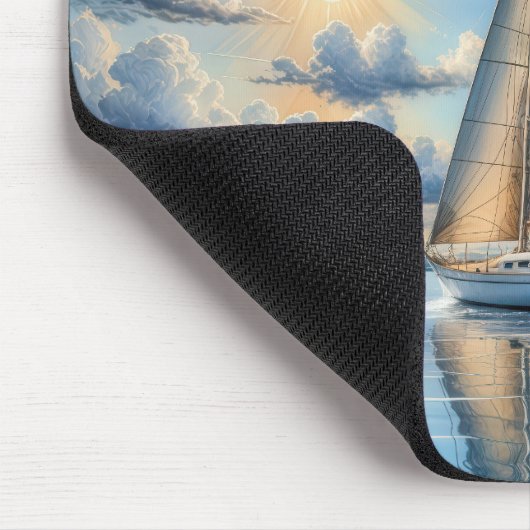 太陽の下を航行する水彩帆船 マウスパッド (コーナー)