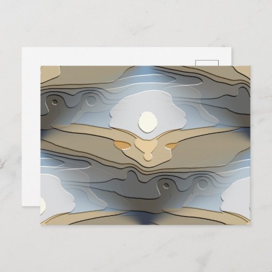 太陽の丘の上の抽象芸術 ポストカード (正面/裏面)